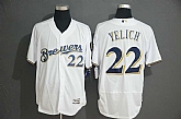 Brewers 22 Christian Yelich White Flexbase Jersey,baseball caps,new era cap wholesale,wholesale hats